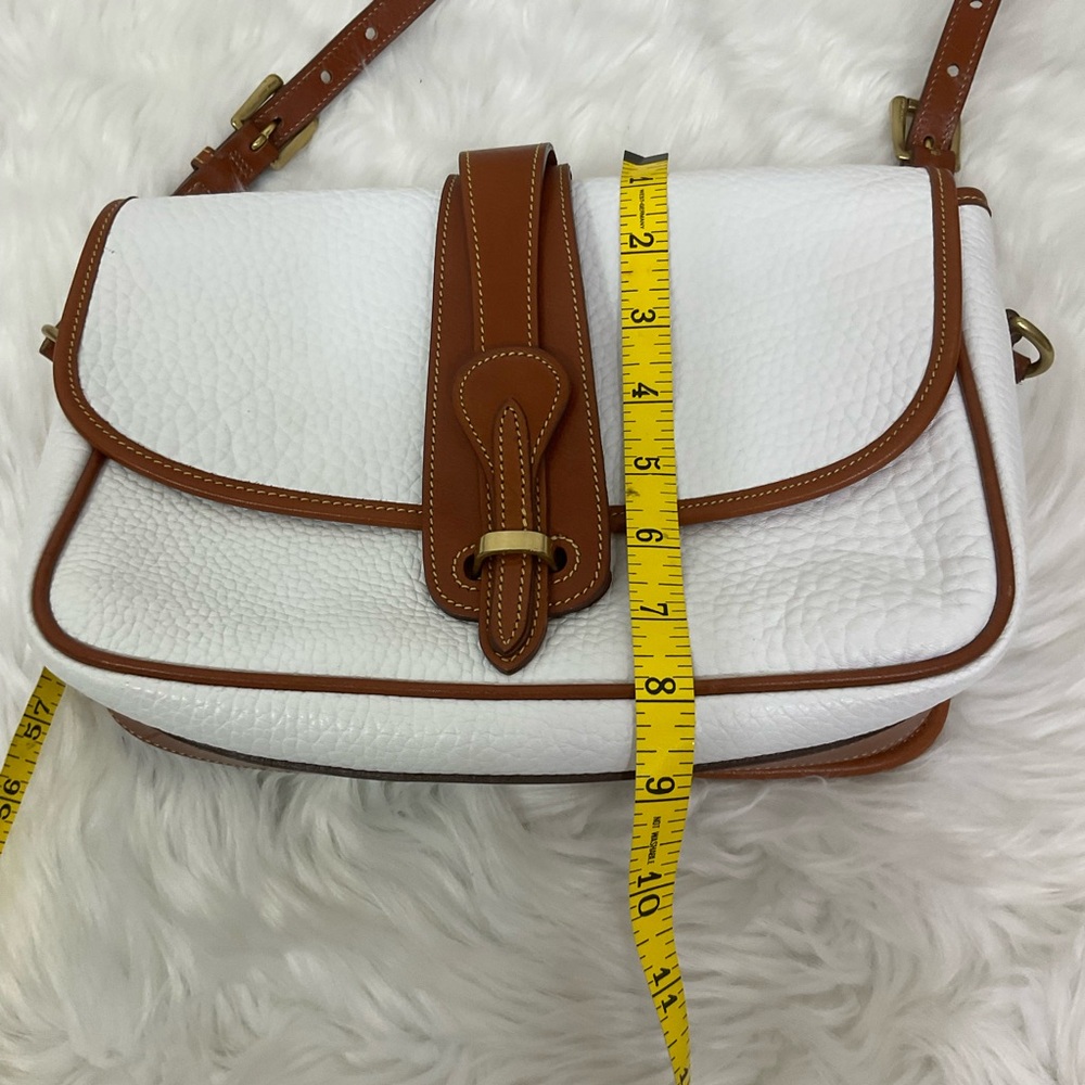 Dooney & Bourke Vintage Women's White and Tan Leather Crossbody Shoulder Bag - - Picture 9 of 11